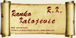 Ranko Kalojević vizit kartica